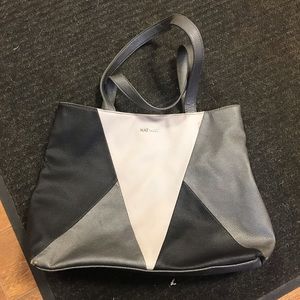 Black silver and grey nine west tote bag